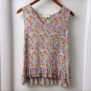 Cynthia Rowley ruffle tank blouse 100% viscose size small